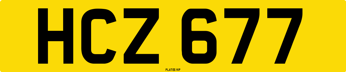 HCZ 677 Number Plate