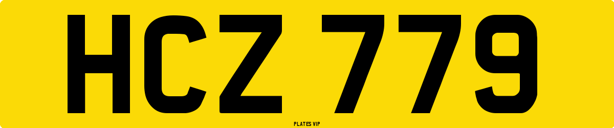 HCZ 779 Number Plate