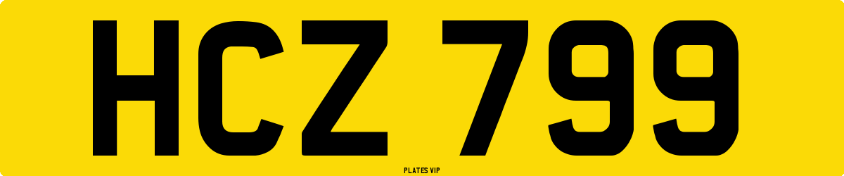 HCZ 799 Number Plate