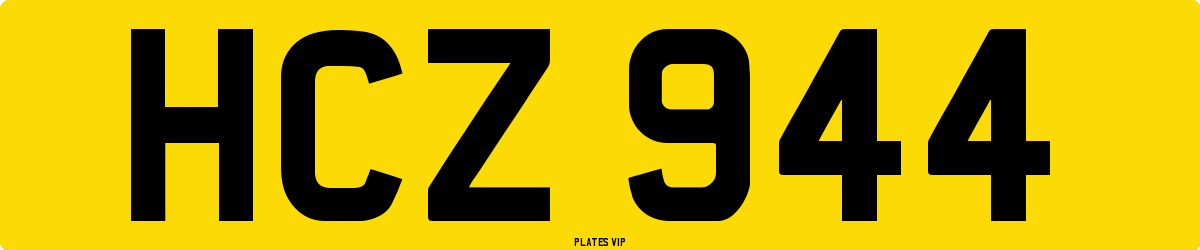 HCZ 944 Number Plate