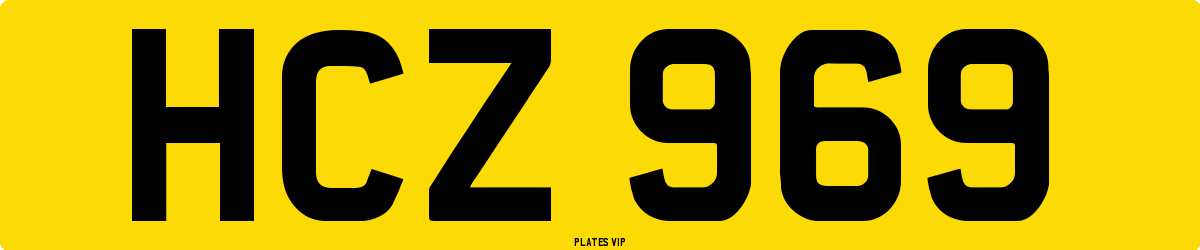 HCZ 969 Number Plate