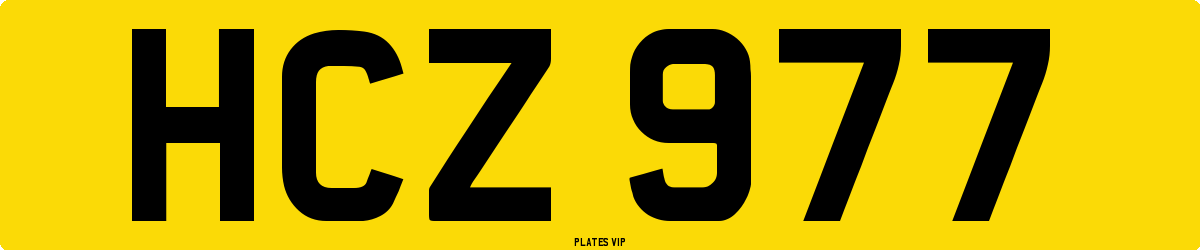 HCZ 977 Number Plate