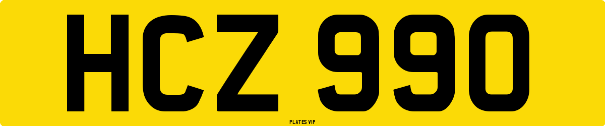 HCZ 990 Number Plate