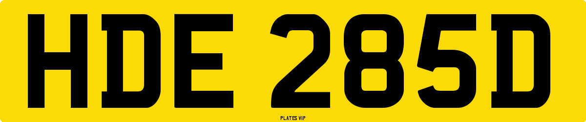 HDE 285D Number Plate