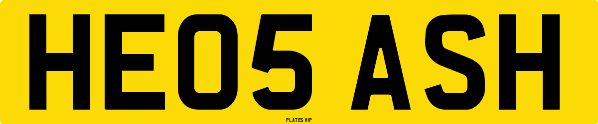 HE05 ASH Number Plate
