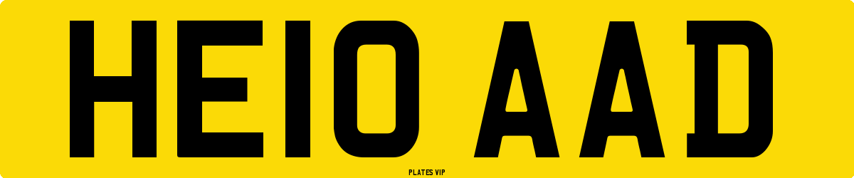 HE10 AAD Number Plate