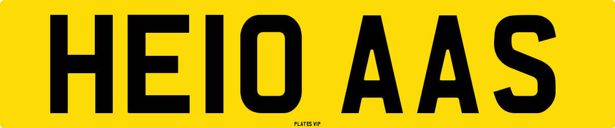 HE10 AAS Number Plate