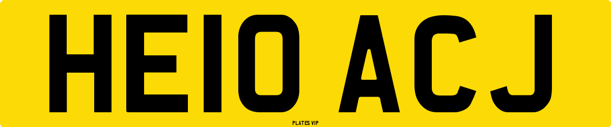HE10 ACJ Number Plate