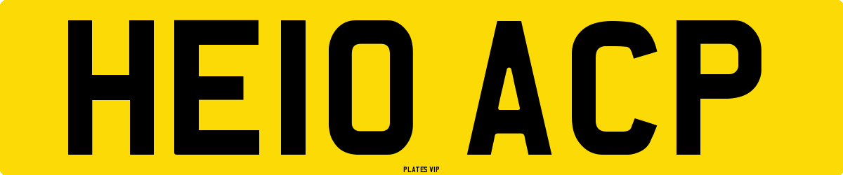 HE10 ACP Number Plate