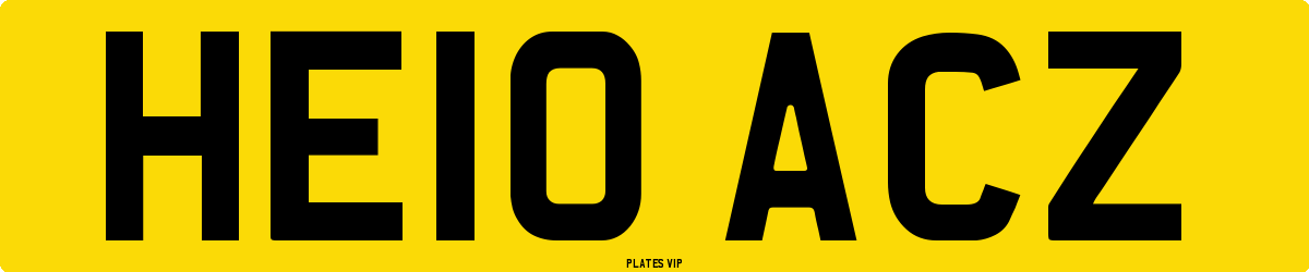 HE10 ACZ Number Plate