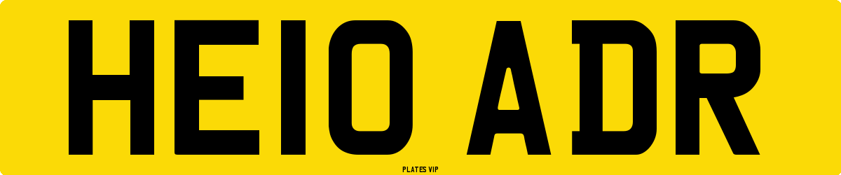 HE10 ADR Number Plate