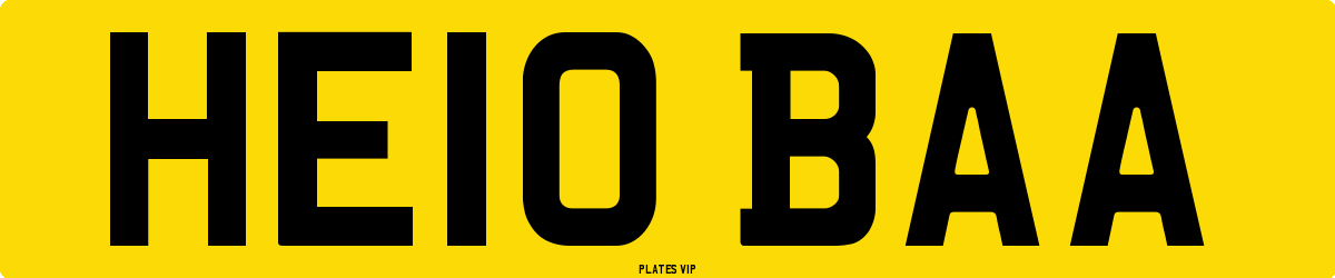 HE10 BAA Number Plate