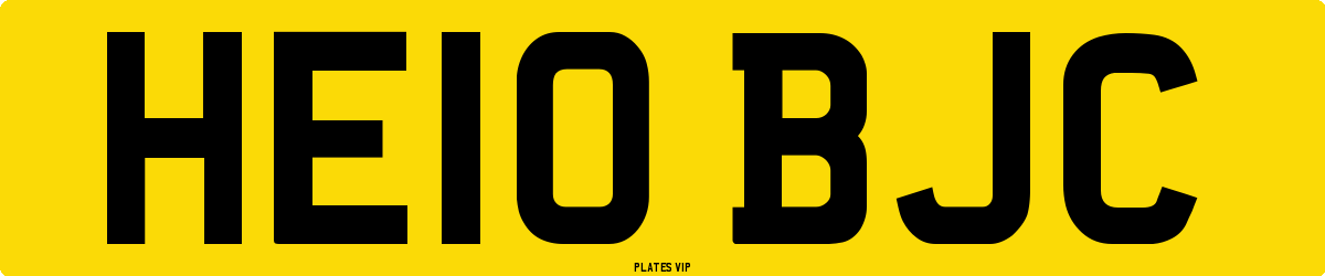 HE10 BJC Number Plate