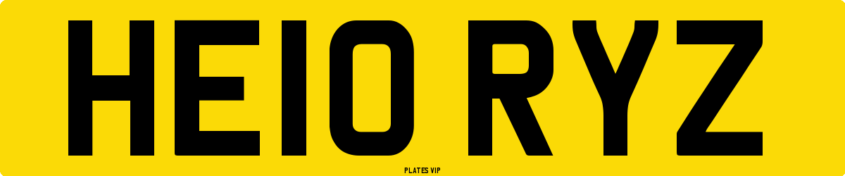 HE10 RYZ Number Plate