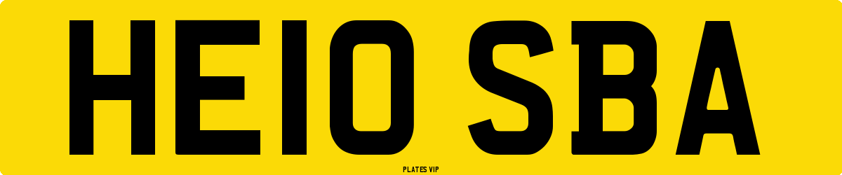 HE10 SBA Number Plate