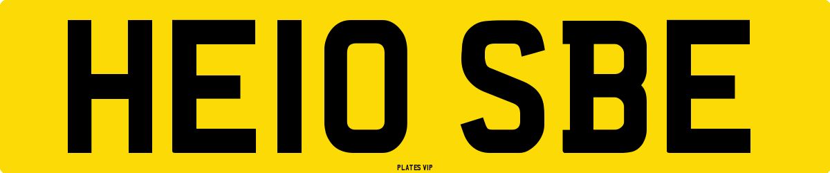 HE10 SBE Number Plate