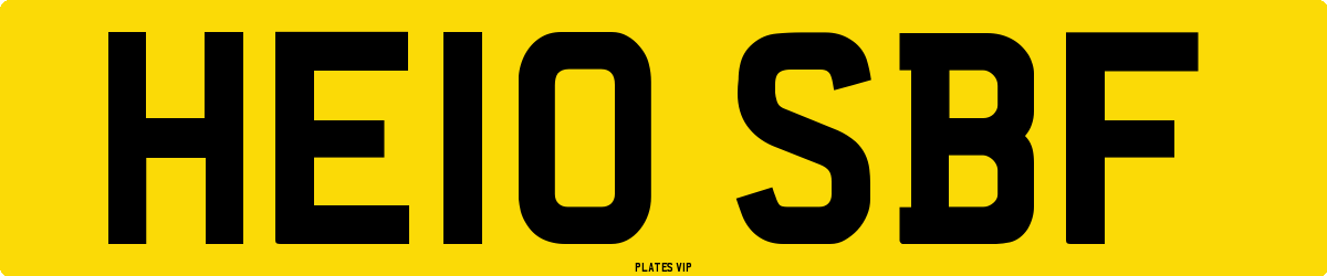 HE10 SBF Number Plate