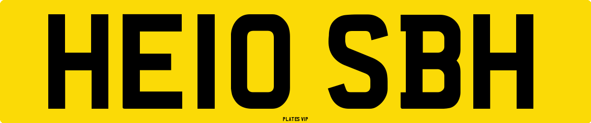 HE10 SBH Number Plate