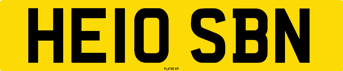 HE10 SBN Number Plate