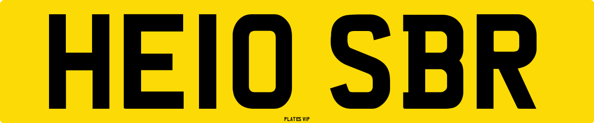 HE10 SBR Number Plate