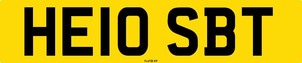 HE10 SBT Number Plate