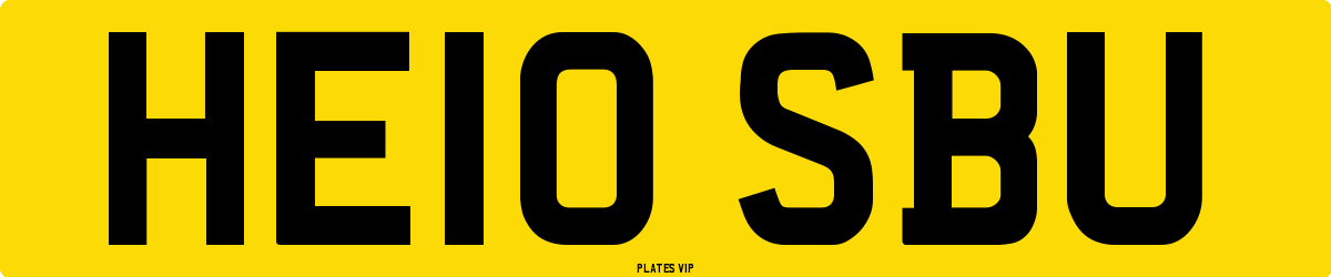 HE10 SBU Number Plate