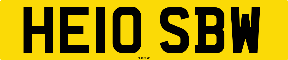 HE10 SBW Number Plate