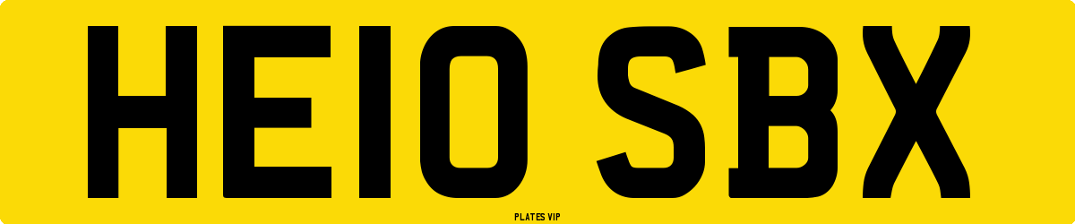 HE10 SBX Number Plate