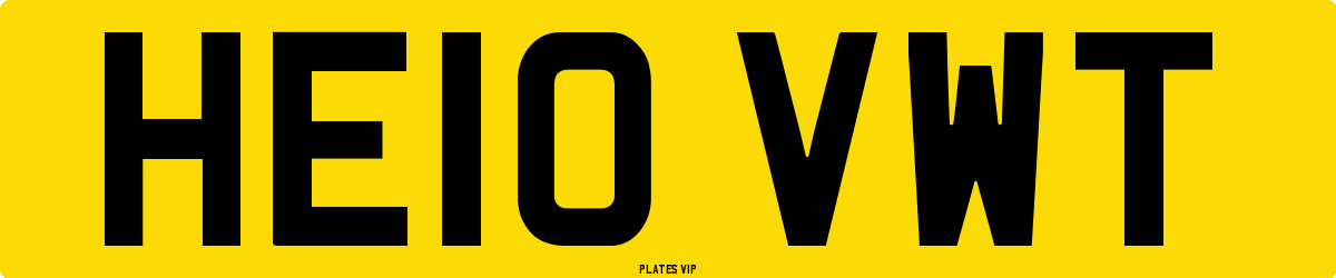 HE10 VWT Number Plate