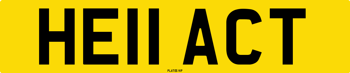 HE11 ACT Number Plate