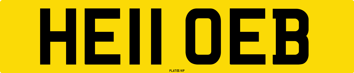 HE11 OEB Number Plate