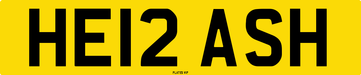 HE12 ASH Number Plate
