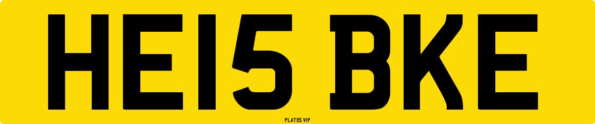 HE15 BKE Number Plate