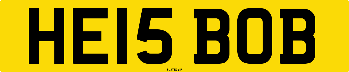 HE15 BOB Number Plate