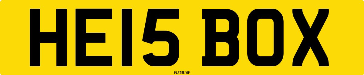HE15 BOX Number Plate