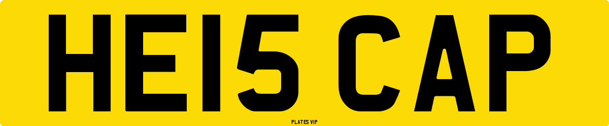 HE15 CAP Number Plate