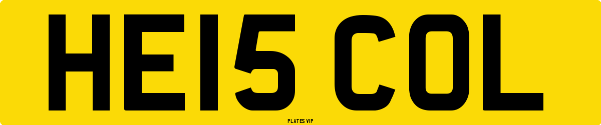 HE15 COL Number Plate