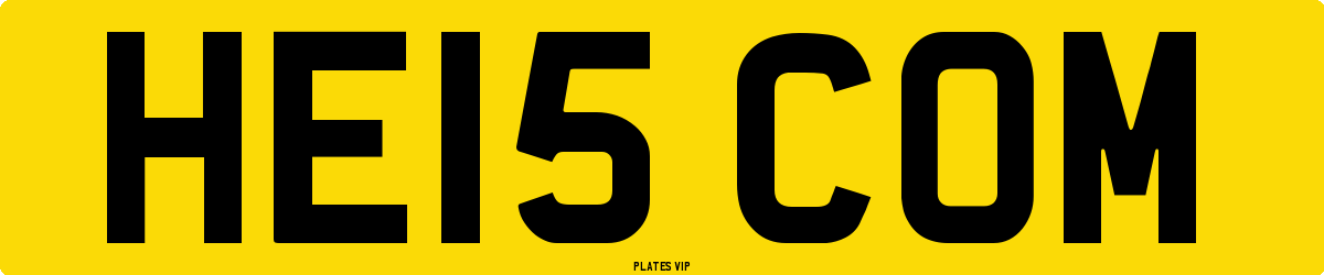 HE15 COM Number Plate
