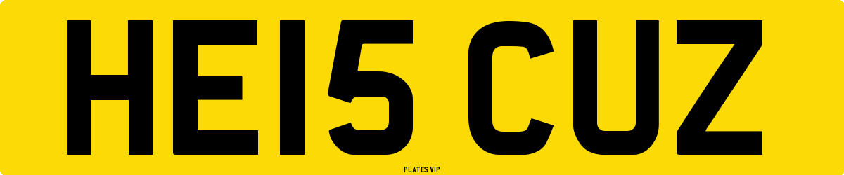 HE15 CUZ Number Plate