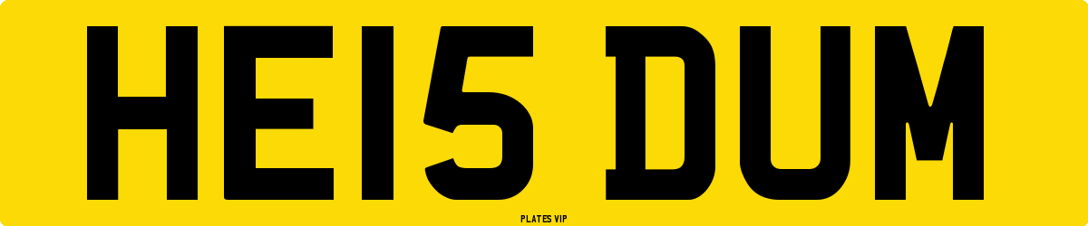 HE15 DUM Number Plate