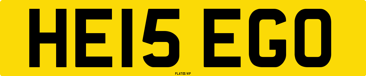 HE15 EGO Number Plate