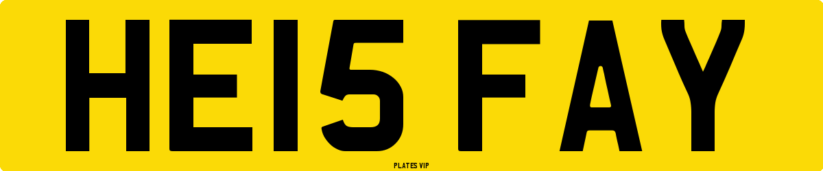 HE15 FAY Number Plate