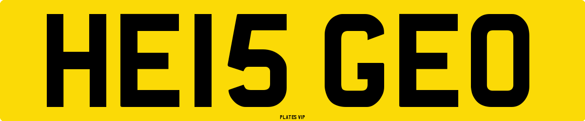 HE15 GEO Number Plate