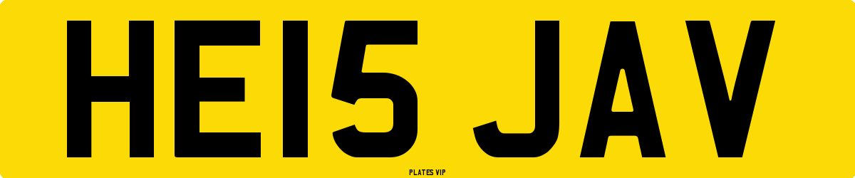 HE15 JAV Number Plate
