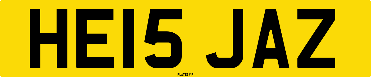 HE15 JAZ Number Plate