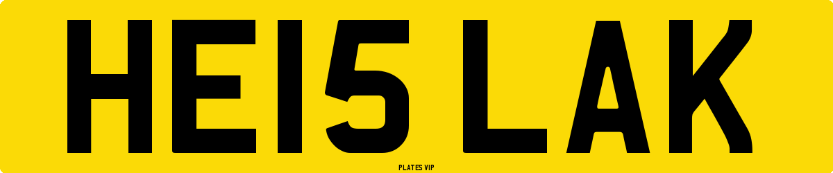 HE15 LAK Number Plate