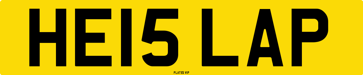 HE15 LAP Number Plate