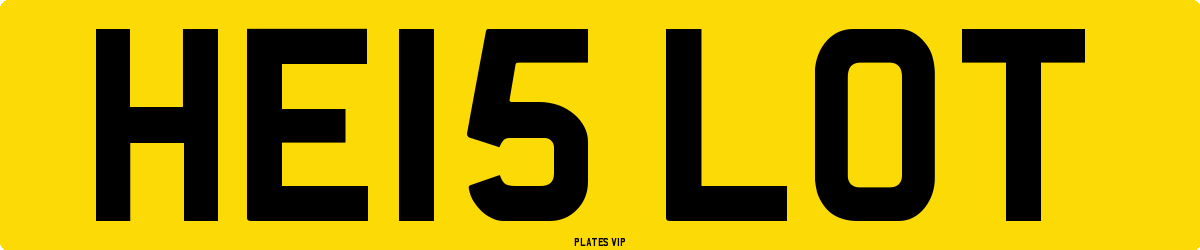 HE15 LOT Number Plate