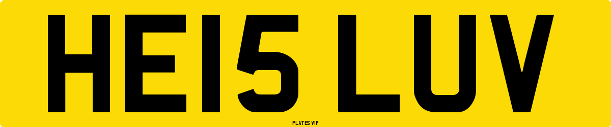 HE15 LUV Number Plate