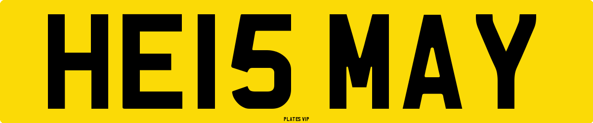 HE15 MAY Number Plate